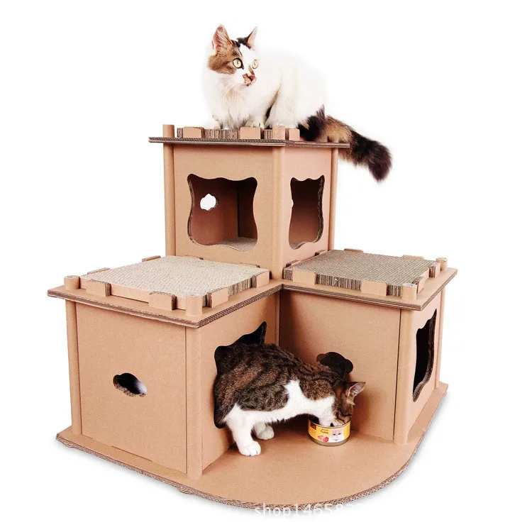 

KD129 Luxury large wholesale scratching wood tower cat tree, As photo