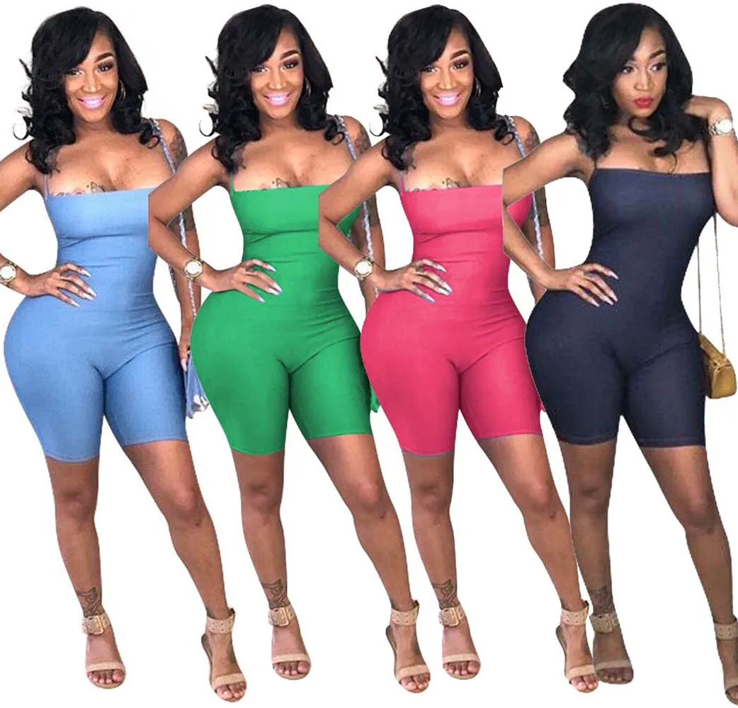

2019 hot selling MD996 2019 summer fashion solid backless women short jumpsuit