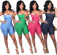 

2019 hot selling MD996 2019 summer fashion solid backless women short jumpsuit