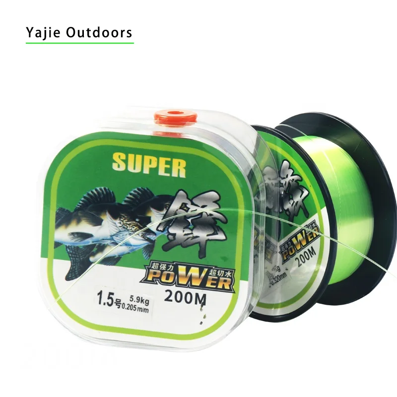 

New 200m Fluorocarbon Coating Fishing Line Outdoor Fishing Sinking High Abrasion Resistance Stretchable Carp Carbon Fishing Line, Fluorescent yellow
