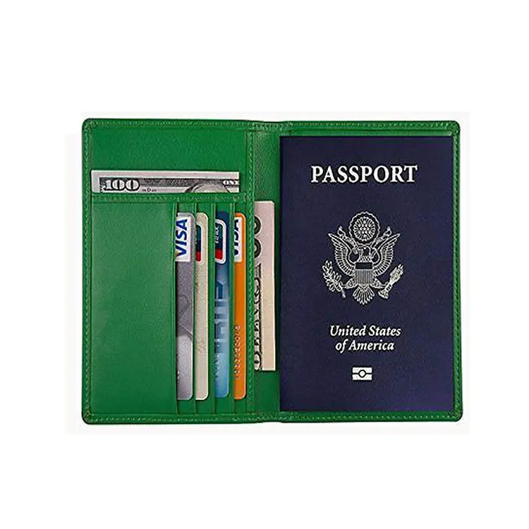 

RFID Blocking Genuine Leather Passport Holder Wallet Cover Case, Various