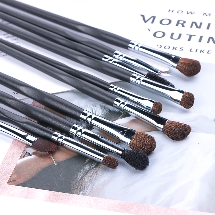 

Custom Logo 10 Pcs/Sets Makeup Brush Set For Eye Shadow Foundation Eyebrow Lip