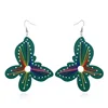 Color String Handmade Butterfly Wooden Pendant Earrings New Arrivals Jewelry