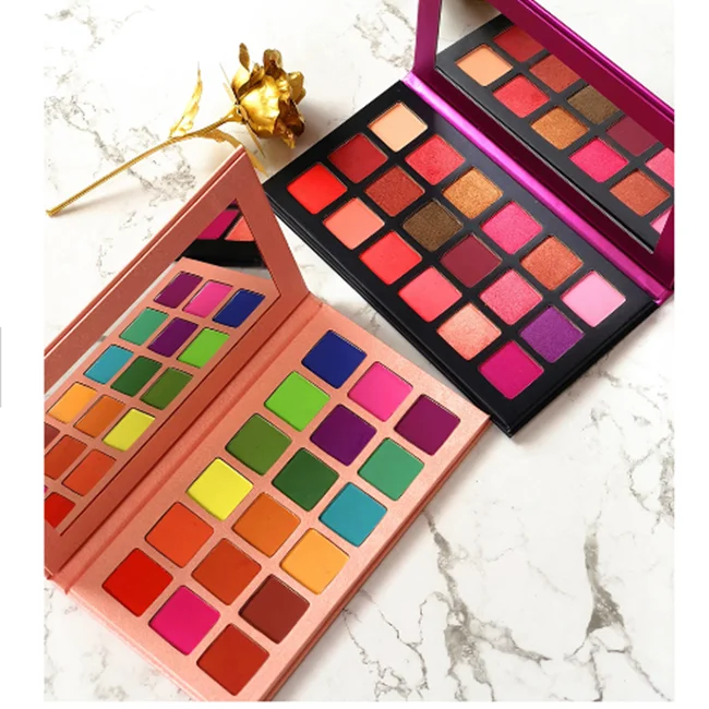 

2019 new style cosmetic beauty 18 colors Matte and glitter eye shadow palette Makeup Print logo eye shadow palette makeup, N/a