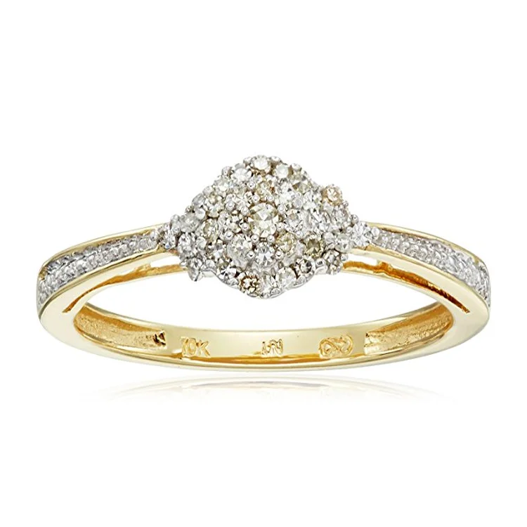 10k Yellow Gold White Diamond Ring
