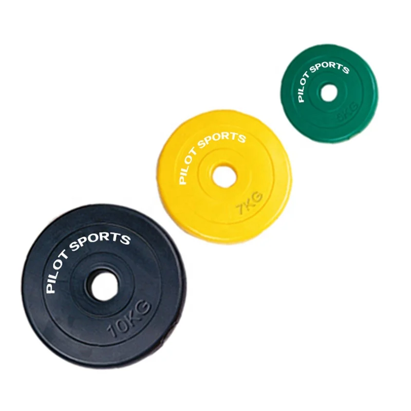 

Wholesale Plastic Regular Bumper Plate Fitness Custom Cement Weight Plates, Black/yellow/green or custom logo