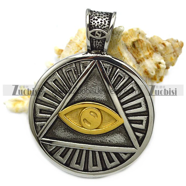 

high quality eye of horus necklace jewelry stainless steel coin pendant jewelry, As picture