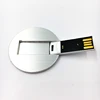 custom Printed round metal business card 4GB 2.0 usb flash drives memory stick pen drives circular metal CD card usb disk