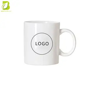Custom Logo Printed Ceramic Coffee Mug 11Oz White Custom Print Ceramic Sublimation Mug