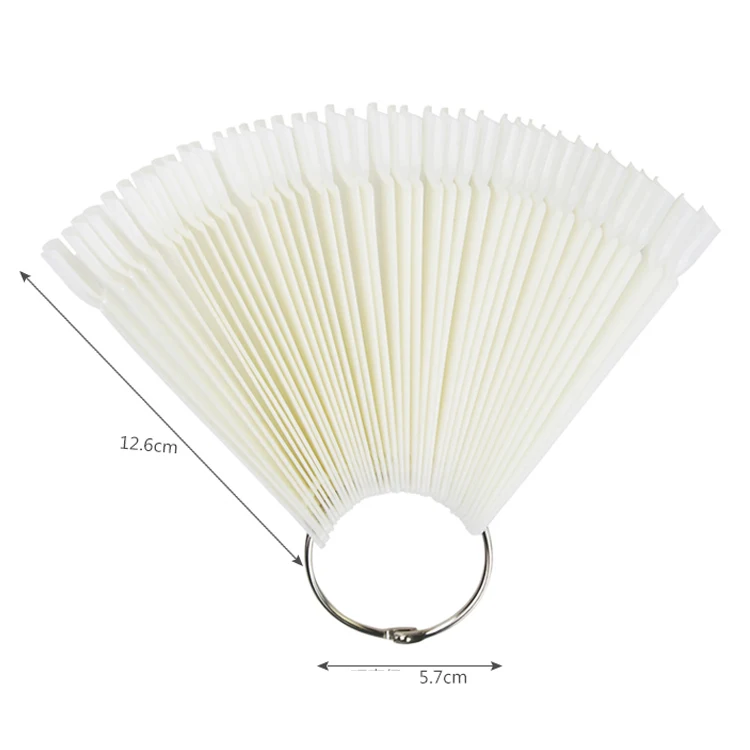 

New arrival Hot sell fan shape nail tips nail color display charts 50pcs, Color: white/clear randomly delivery if do not request