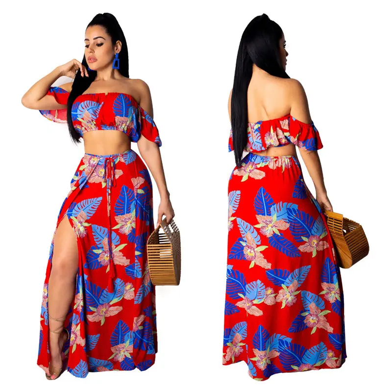 

90327-MX34 High Quality Maxi Flower Printed New Designs Dresses For Women