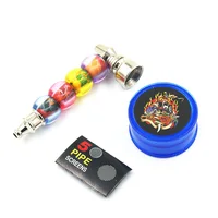 

Free Shipping Bob Marley With Screens Plastic Grinder Metal Smoking Pipe Kit