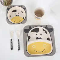 

Children Cartoon Eco friendly Fiber Tableware Sets lovely dinner bamboo plate sets