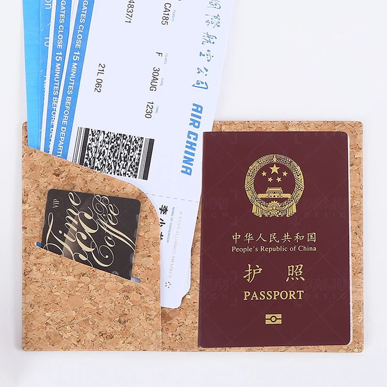 

Eco Friendly Cork Passport Organizer Holders Travel Wallet personalized Passport Cover Holders, Burlywood