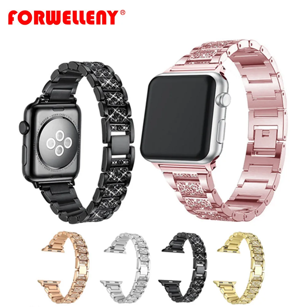 

For Apple Watch band 40mm 44mm 38mm 42mm women Diamond Band for Apple Watch series 4 3 2 1 iWatch bracelet stainless steel strap