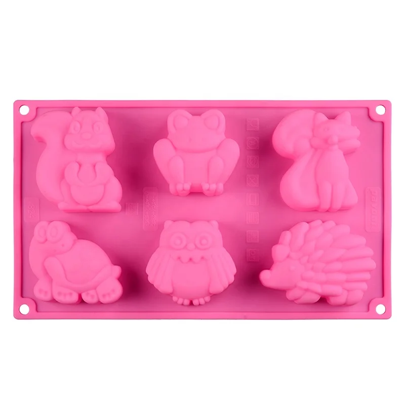 

Amazon Hot Sell Forest Animals Gathering Baby Soap Crayon Making Silicone Cake Jello Chocolate Mold, As picture or as your request