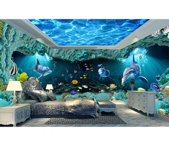 3d Underwater World Dolphins Theme Decoration Whole Bedroom Wallpaper Murals For Kids Room Buy Dolphins Theme Decoration Wall Murals 3d Underwater