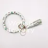 Fantastical Keychain Bracelet Floral cactus Leather Coil Pattern Beads Beaded Key ring