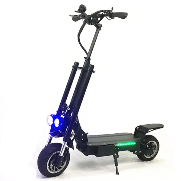 

2019 European warehouse wide wheel electric scooter 5600w 60v dual motor electric scooter for adults, Black