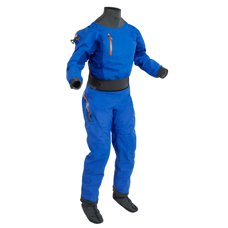 

Wholesale Womens Back Zip Kayak Drysuit Latex Neck Gasket Dry Suit with Front Pockets Dry suit