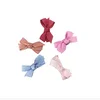 4cm Width Tiny hair bows baby girl with Covered Snap Clip
