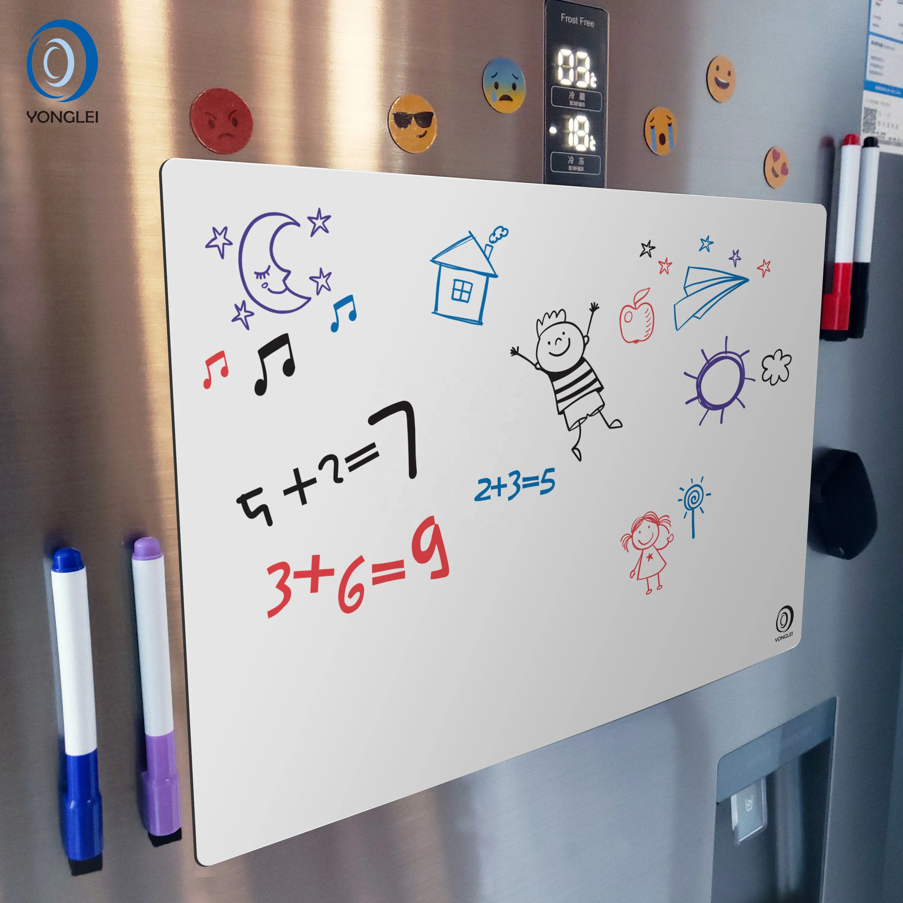 

7.9-4B1 Dry erase magnetic write and wipe board for refrigerator