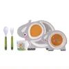 2019 New Amazon FDA Eco-Friendly Products Bamboo Fiber Salad Animal Baby Plate BPA Free Baby Gift Set Children Tableware