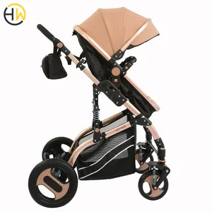 Image of 2019 Popular Reversible Handle Bar Baby Pram Double Layers Canopy Multifunctional Baby Stroller