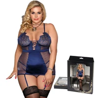 

Box package plus size on Sale bustier fat women sexy lingerie showing nipples