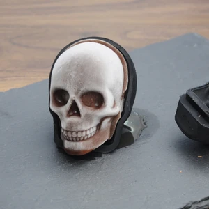 Image of FL- whole sales 3d 1 compartment large silicone skull ice cream mould chocolate silicone soap molds for cake