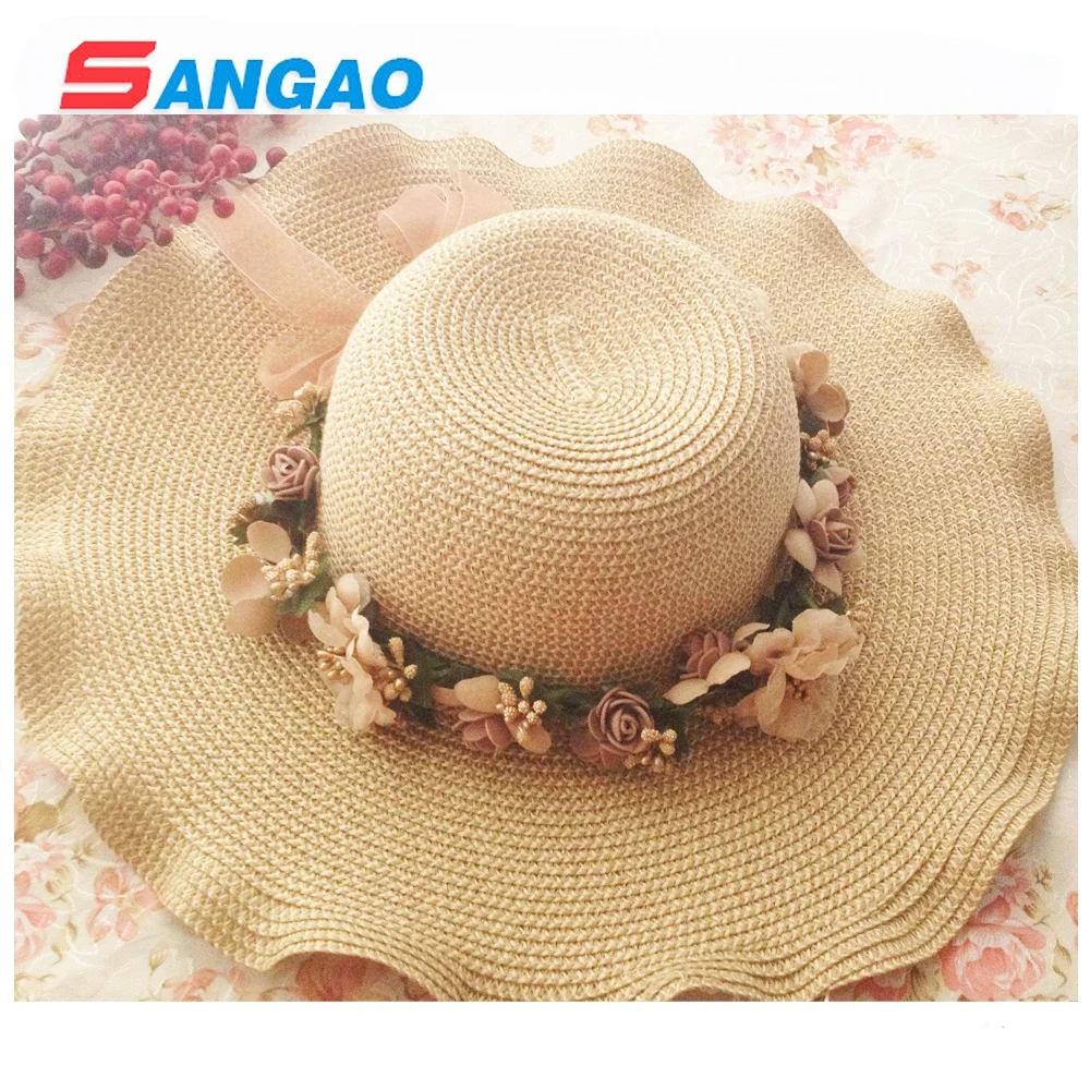 

OEM fashion natual fedora reversible straw hat, Natural