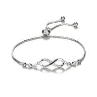 

Luxurious Crystal Bracelet Silver Color Adjustable Infinity Charm Bracelets for Women Fashion Jewelry NS91161