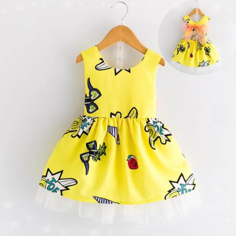 

custom yellow infant baby dress casual toddler summer dresses
