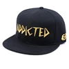 Fashion Design Flat Snapback Hats manufacture with Golden Embroidery Letters Logo