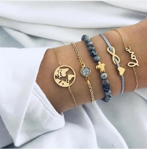 

2021 Shell Moon Bracelet Set Fashion Pop Bracelet Women's Gift Vintage Bracelet