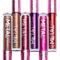 

12 Colors Custom Logo Shimmer Metal Glitter Lip Gloss Wholesale Vegan Private Label Metallic Liquid Lipstick