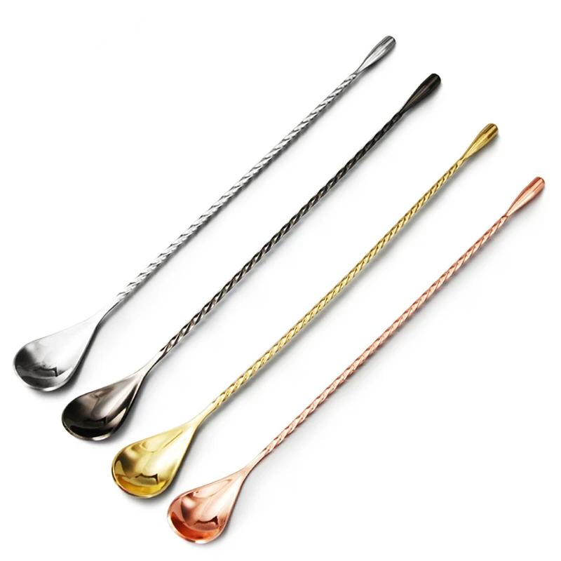 

Tear drop Stainless Steel Professional custom design bar spoon