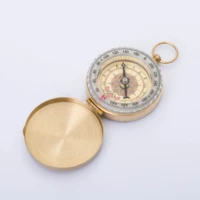 

G50 Pure copper brass pocket watch retro flip compass for outdoor camping hiking survival