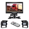 truck reversing parking sensor system with 7 inch monitor and 2 pcs Rear view reverse Camera