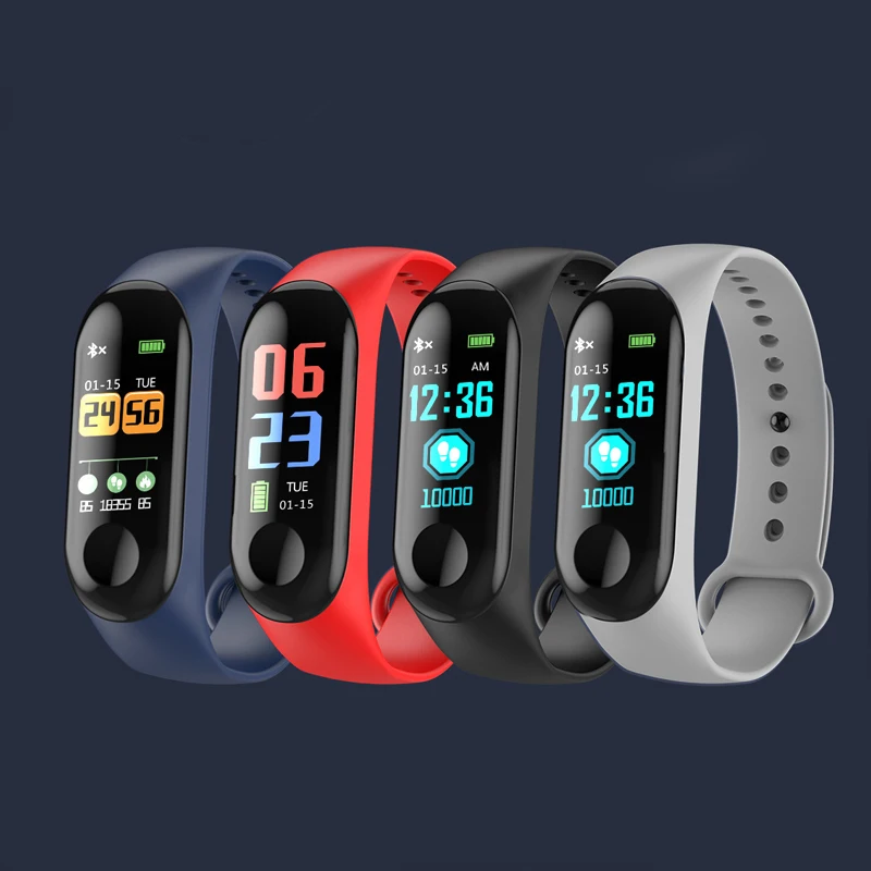 

2019 NEW M3C colorful screen touch fitness tracker blood pressure heart rate smart watch M3C smart band