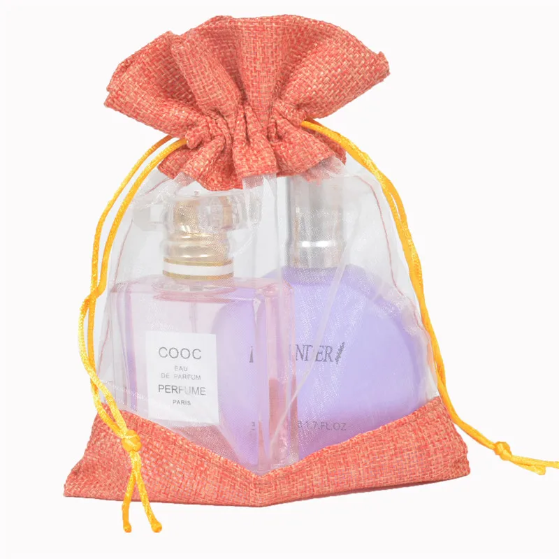 

Anhui factory custom transparent mesh gunny string bag ladies clear cosmetic and jewelry string storage bag, Custom made