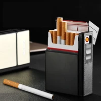 

Hot Selling! Cigarette Case with Built-in USB Lighter Flashlight LOGO Custom CIGARETTE BOX