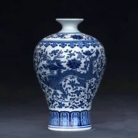 

Jingdezhen art porcelain vase chinese home decor antique dragon ceramic blue white vase