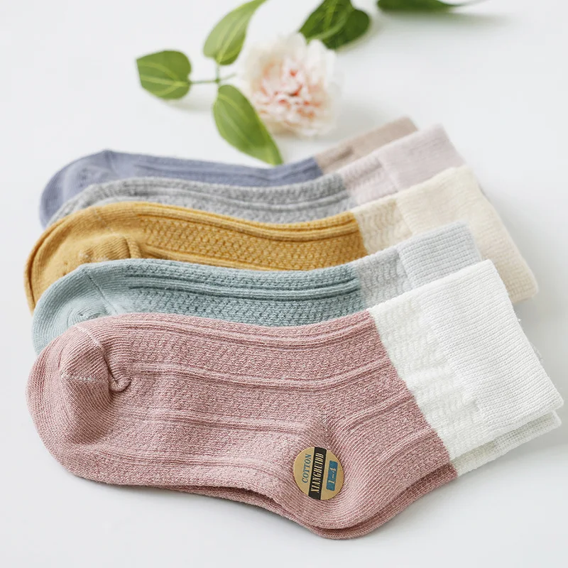 

Girls /boys winter cotton socks patchwork color kids cute socks, N/a