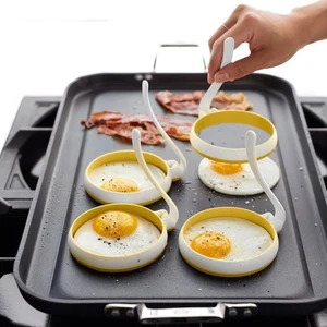 Image of Fried Egg Pancake Ring Omelette Fried Egg Round Shaper Eggs Mould for Cooking Breakfast Frying Pan Oven Kitchen