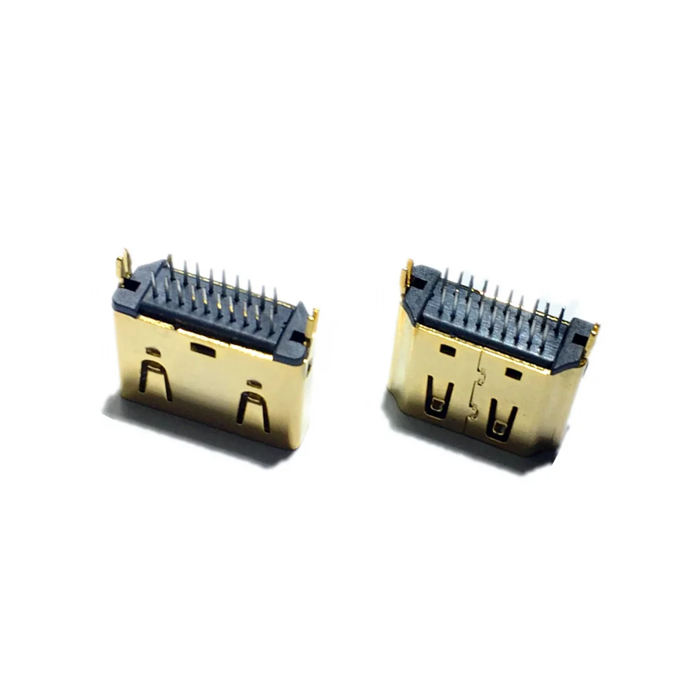 Gold Plated HDMI SMT SMD Female Socket 90°HD Multimedia Connector Port 19P A-Typ