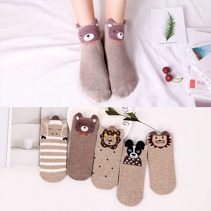 

Wholesale Cheap High Quality Cotton Tube Socks Women Cute Cartoon Animal Happy Socks, Picture