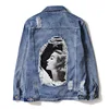 Factory direct street fashion hole men and women with the same beauty denim jacket