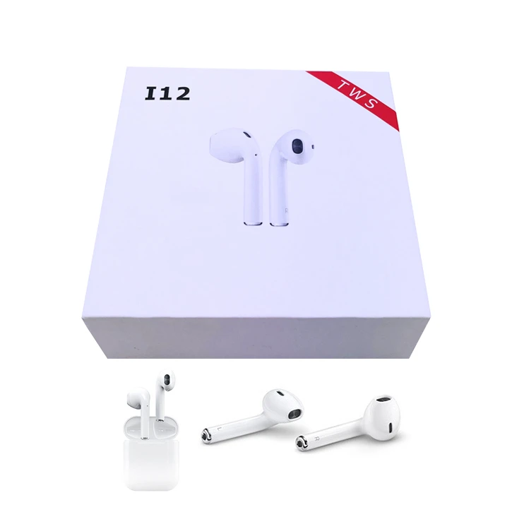 

Newest Trend i12 Tws V5.0 Wireless Earbuds Mini Earphones In Ear OEM Headphones With Charging Case, Black;white