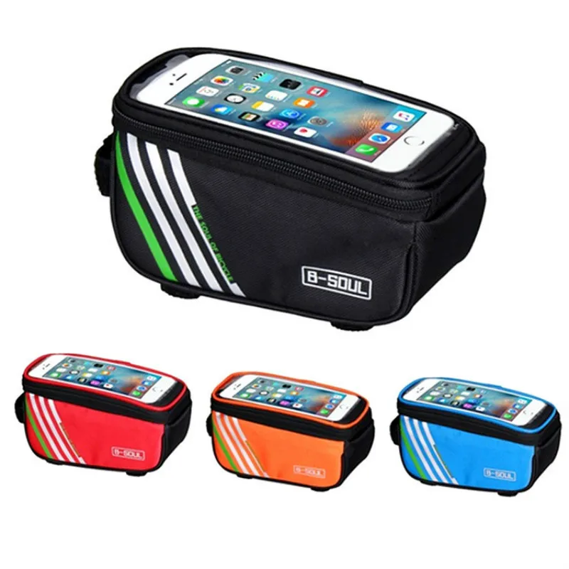 

Touch Screen Bicycle Bags Portable Bike Cycling Frame Front Tube Storage Waterproof Bike Side Pocket Front, Customized